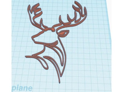christmas 2021 deer line art rkxone 3d print model - Mito3D