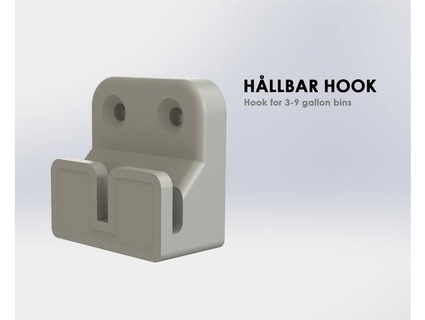 ikea hallbar bin hook - trash wall oldfartt 3d print model - Mito3D