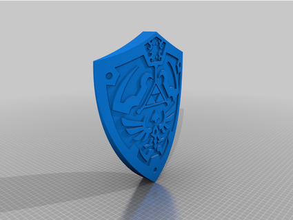 link's hylian shield flat bottom verbatimt 3d print model - Mito3D