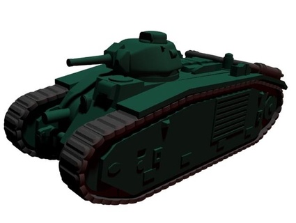 1 100 kömür b1 tank ileri karakol d6 3d print model - Mito3D