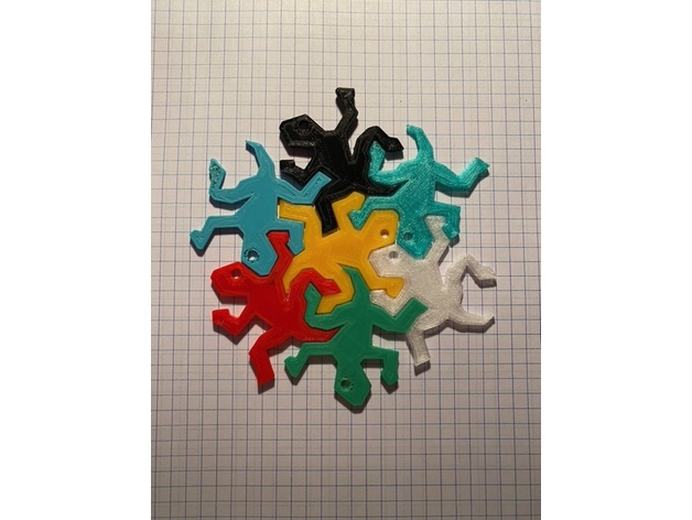 Escher lagarto filamento amostra morbank 3D print model - Mito3D