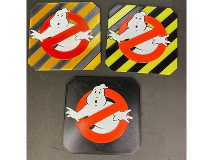 ghostbusters coaster square nerdyviews 3d print model - Mito3D
