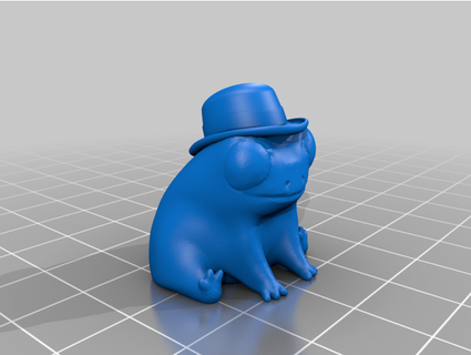 fred frog wearing fantastic bowler hat themoonisacheese 3d print model - Mito3D