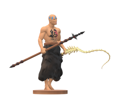 sorcerer monk staff spear animasyonlu necrowhip sleyvas 3d print model - Mito3D