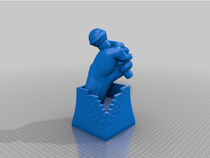 microphone raising trophy second model tato 713 3d print model - Mito3D