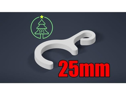 25mm pvc pipe string light hook phoenlx 3d print model - Mito3D