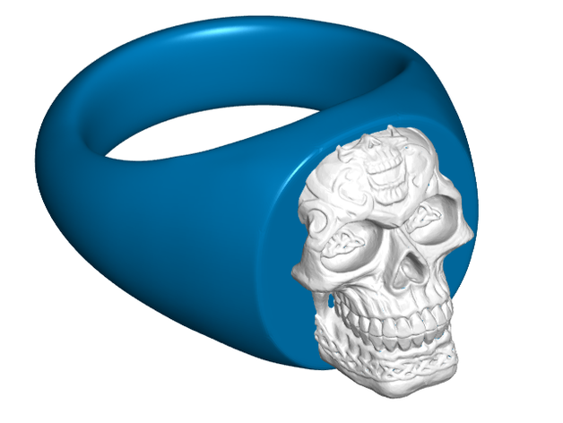 keltisch Schädel Signet Ring Größenänderung Anleitung toakamate 3D print model - Mito3D
