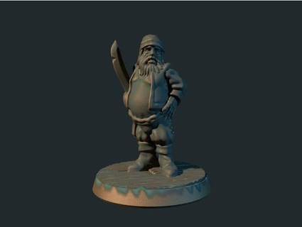 pirate 28mm supportless fdm friendly briteminis 3d print model - Mito3D