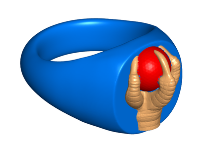 Águia garra sinete anel redimensionar instruções toakamato 3d print model - Mito3D