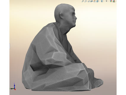 sitting man - life size - low poly - tiny house - camping - cross-legged cadnurd  3d print model - Mito3D