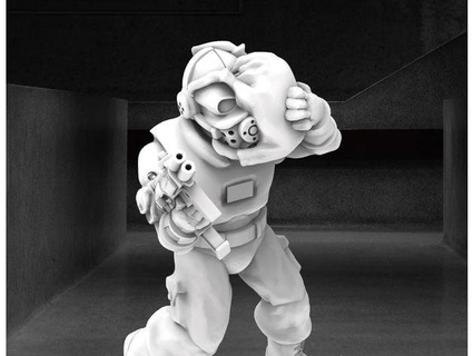 combine security soldier head crab - 28mm miniature bigmrtong 3d print model - Mito3D