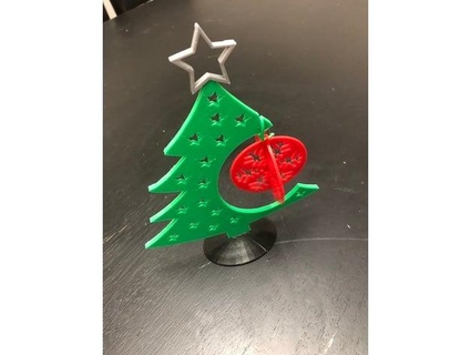 multimaterial star-christmas display tree w snowflake christmas bauble alphaprime01 3d print model - Mito3D