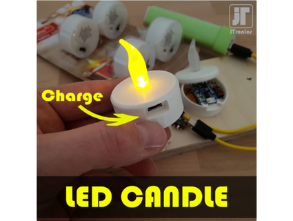 usb rechargeable battery operated flickering led candle tea light jtronics 3d print model - Mito3D