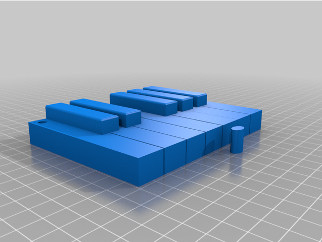 boş 12 piyano anahtarlar anahtarlık isim etiket tetrahemikon 3D print model - Mito3D