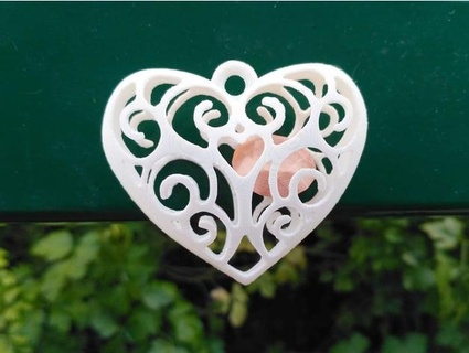 heart lace greencopper 3d print model - Mito3D