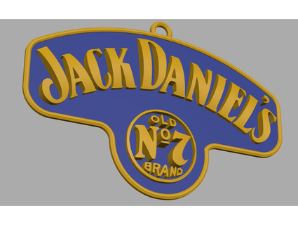 jack daniel's old 7 plaque keychain danrichmond 3d print model - Mito3D