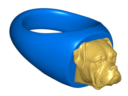 boxer dog signet ring resizing instructions toakamate 3d print model - Mito3D