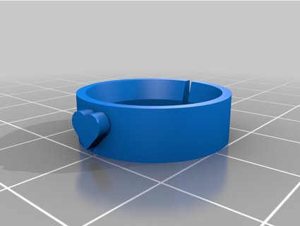 Herz Ring 16mm jppiiroinen 3d print model - Mito3D