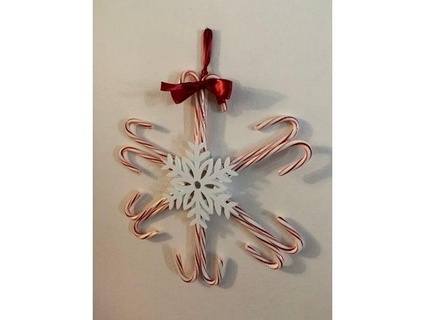 candy cane snowflake decorations mictlan74 3d print model - Mito3D