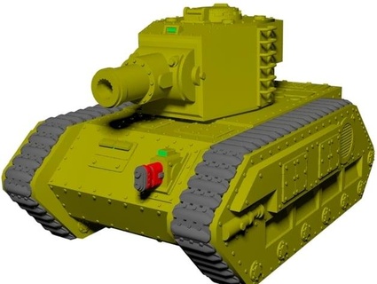 größer Turm niedrig Profil zerber Panzer Vorposten d6 3d print model - Mito3D