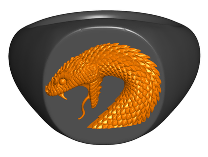 serpent sonnette sceau bague redimensionnement instructions toakamate 3d print model - Mito3D