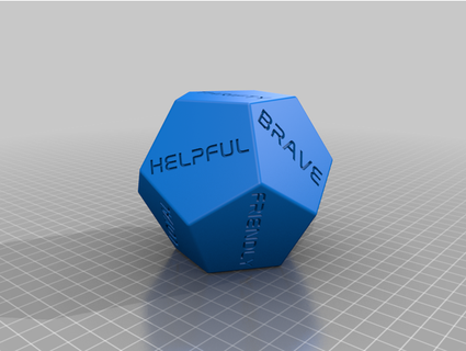 scout law - 12 sided die shroppy 3d print model - Mito3D