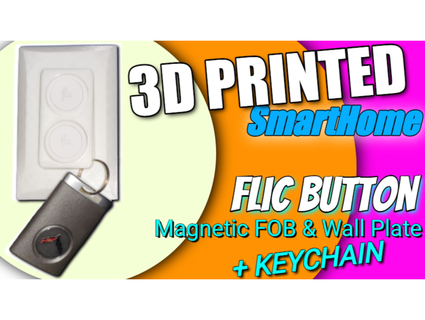 flic 2 smart button magnetic fob wall mount + keychain toddsworld 3d print model - Mito3D