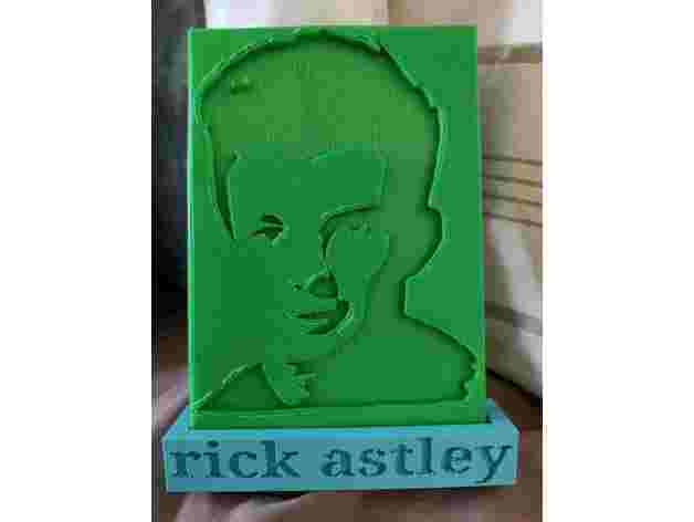 Rick Astley geben 3d druckbar Gesicht Wandgemälde artmakersayad 3D print model - Mito3D