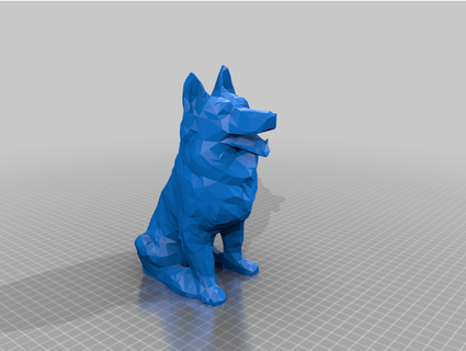 low poly wolf ezers 3d print model - Mito3D
