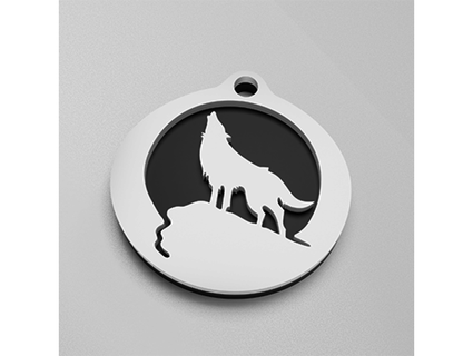 wolf medal keychain norbstdo 3d print model - Mito3D