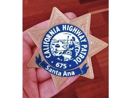 santa ana california highway patrol police badge jw27 3d print model - Mito3D
