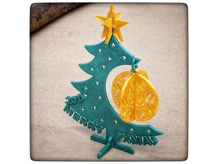 christmas tree ornament gift card littlefiver 3d print model - Mito3D