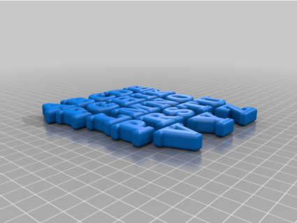 alphabet parfois 3d print model - Mito3D