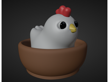 poulet bol xx sushicat 3d print model - Mito3D