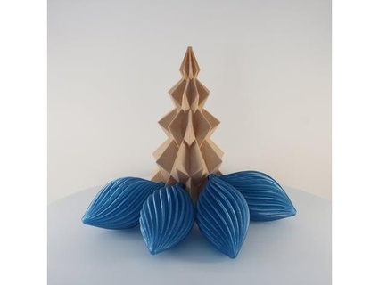 tourbillonnant arbre ornement Noël décor slimprint 3d print model - Mito3D