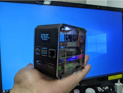 raspberry pi 3b desktop case ups mofada 3d print model - Mito3D
