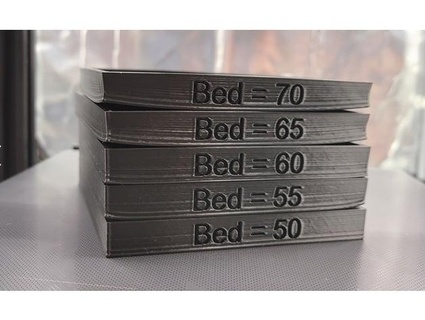 Bett Verziehen Temperatur Tests pla aburton491 3d print model - Mito3D