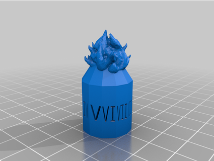 fire damage dice numbers greek symbols that1guy42 3d print model - Mito3D