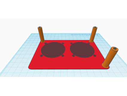 i3 méga mainboard fteradapter 2x50mm ménagère 3d print model - Mito3D