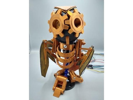 odysseus steampunk robot hibou clé numérique 3d print model - Mito3D