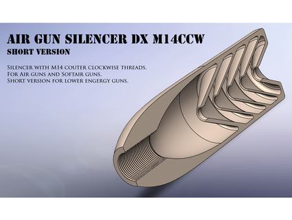 aria pistola silenziatore dx m14ccw spacelion 3d print model - Mito3D