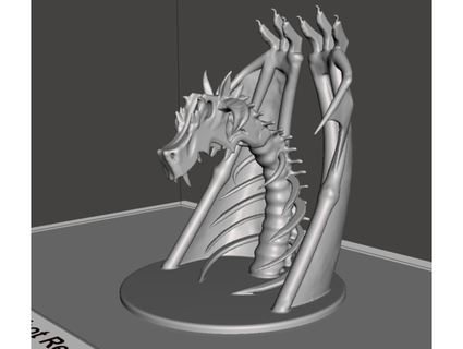boss figure - skeletal dragon bust wyrmheart 3d print model - Mito3D