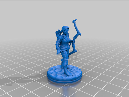 female archer semi-presupported dnd miniature delposenguy 3d print model - Mito3D