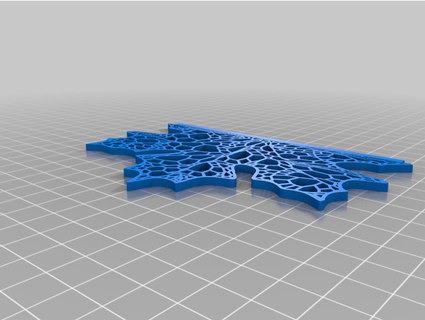 Voronoi sonbahar Yaprak peçete Kulp destek 2 wesomatik 3d print model - Mito3D