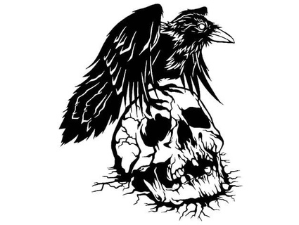 2d crow skull longquang 3d print model - Mito3D