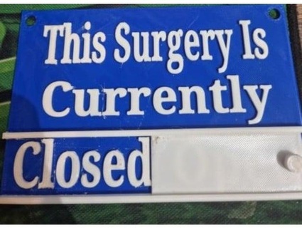 closed sign surgery business vortex 690 3d print model - Mito3D