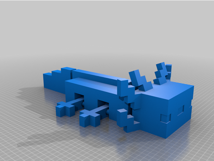 articulated minecraft axolotl itsvops 3d print model - Mito3D