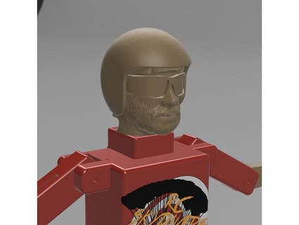 rc Fallschirmspringer Yamaçparaşütü Chuck Norris nur kopf kürek 3d print model - Mito3D
