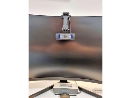webcam mount - adjustable folding & eye contact height papurnix 3d print model - Mito3D