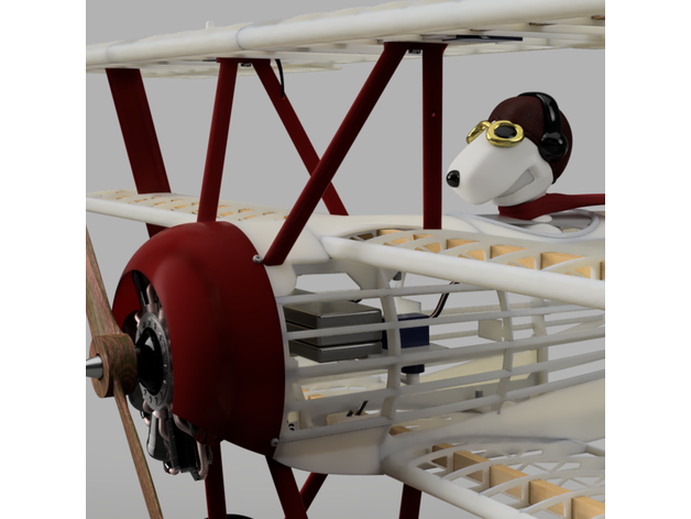 roter Baron snoopy Pilot 3d gedruckt rc Dreidecker Raslocum 3D print model - Mito3D